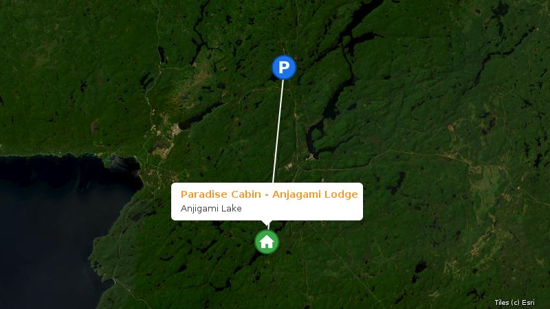 Map preview of the lake and surrounding area