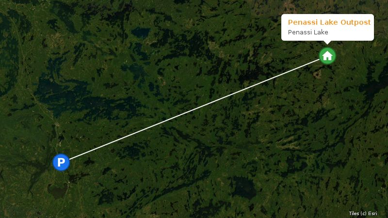 Map preview of the lake and surrounding area