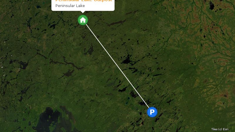 Map preview of the lake and surrounding area