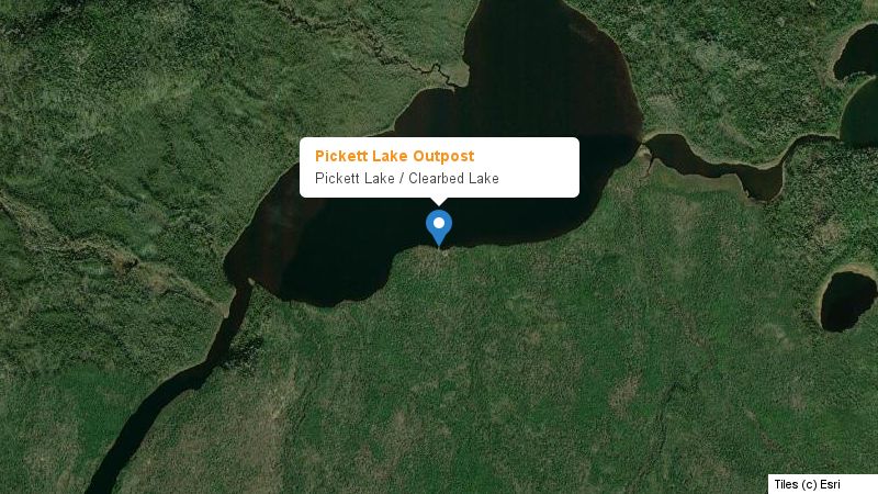 Map preview of the lake and surrounding area