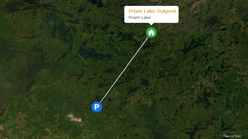 Map preview of the lake and surrounding area