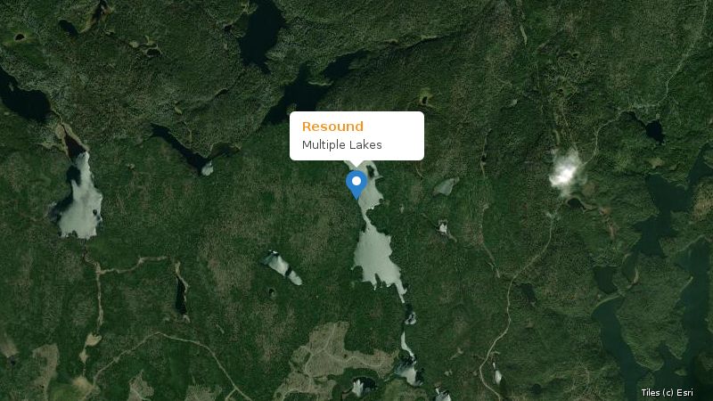 Map preview of the lake and surrounding area