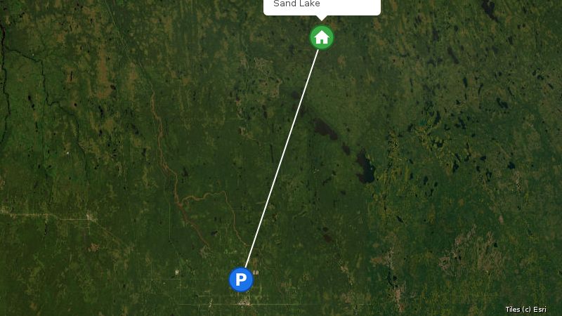 Map preview of the lake and surrounding area