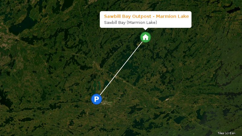Map preview of the lake and surrounding area