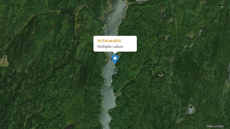 Map preview of the lake and surrounding area