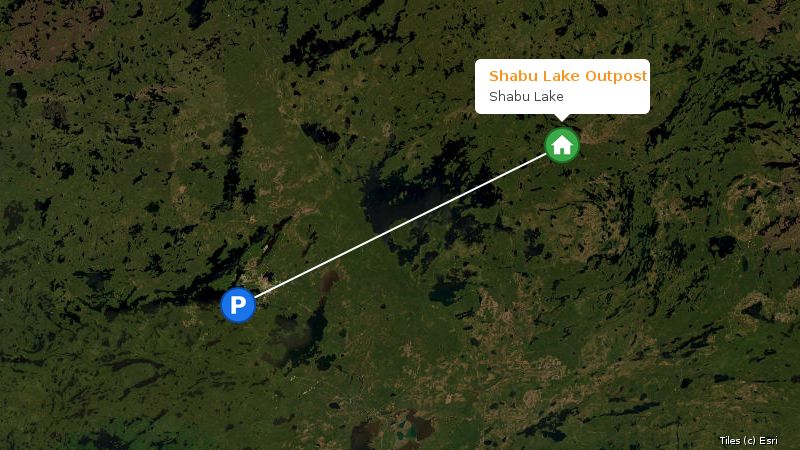 Map preview of the lake and surrounding area