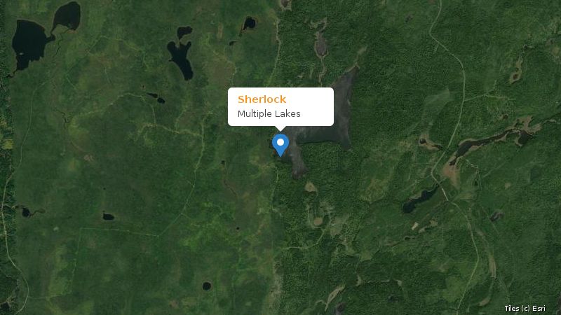 Map preview of the lake and surrounding area