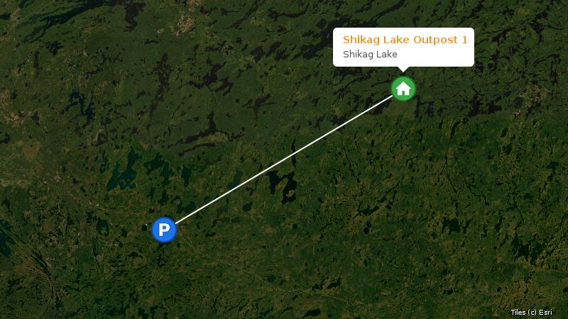 Map preview of the lake and surrounding area