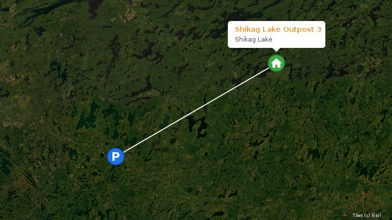 Map preview of the lake and surrounding area
