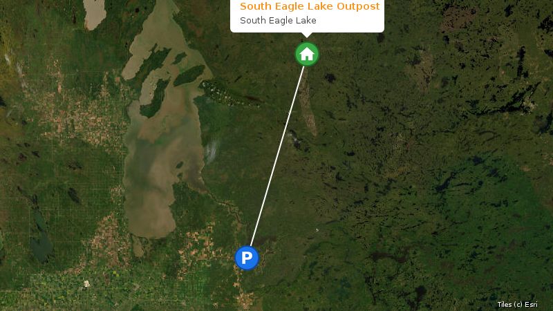 Map preview of the lake and surrounding area
