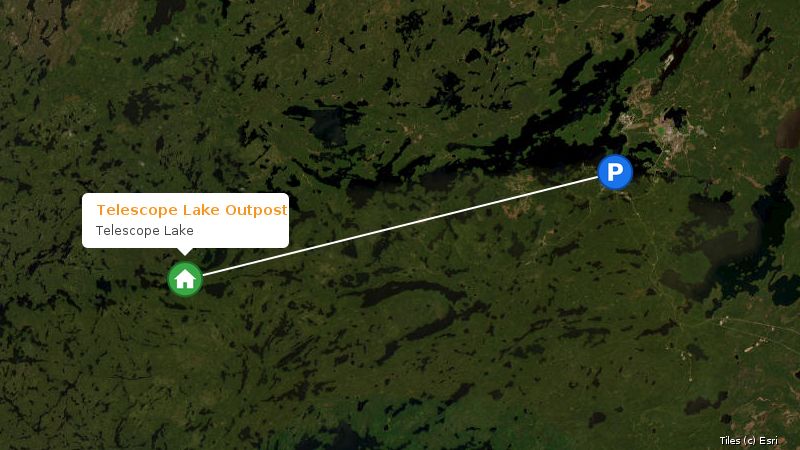 Map preview of the lake and surrounding area
