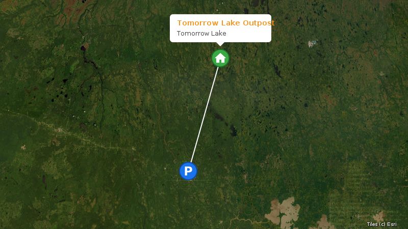 Map preview of the lake and surrounding area