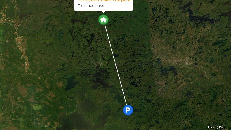 Map preview of the lake and surrounding area