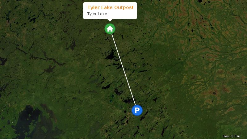 Map preview of the lake and surrounding area