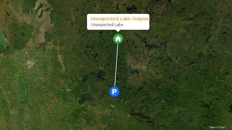 Map preview of the lake and surrounding area