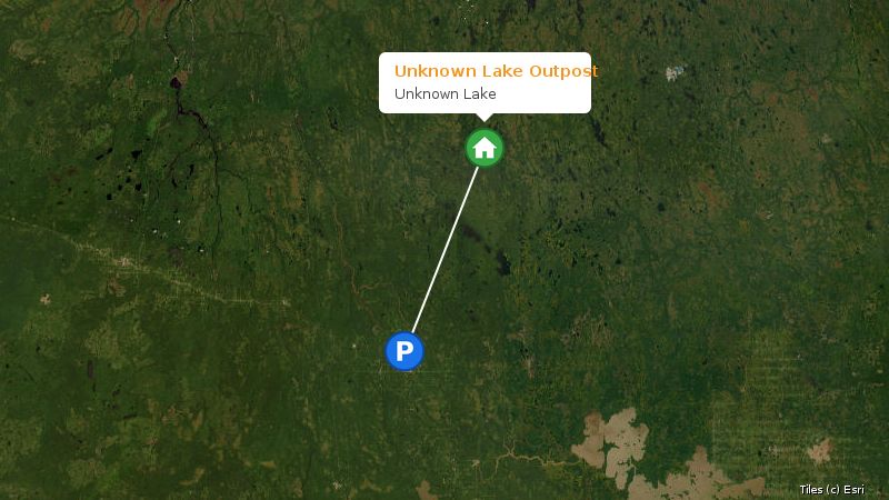 Map preview of the lake and surrounding area