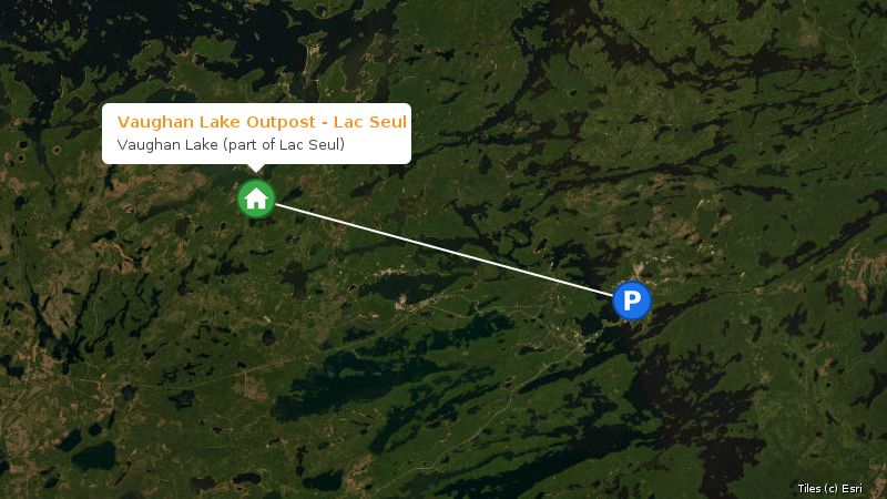 Map preview of the lake and surrounding area