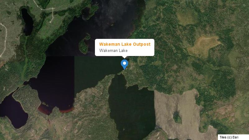 Map preview of the lake and surrounding area