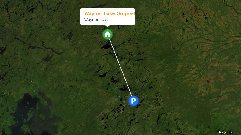 Map preview of the lake and surrounding area