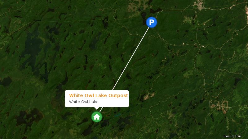 Map preview of the lake and surrounding area