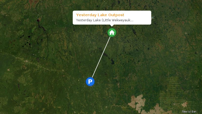 Map preview of the lake and surrounding area